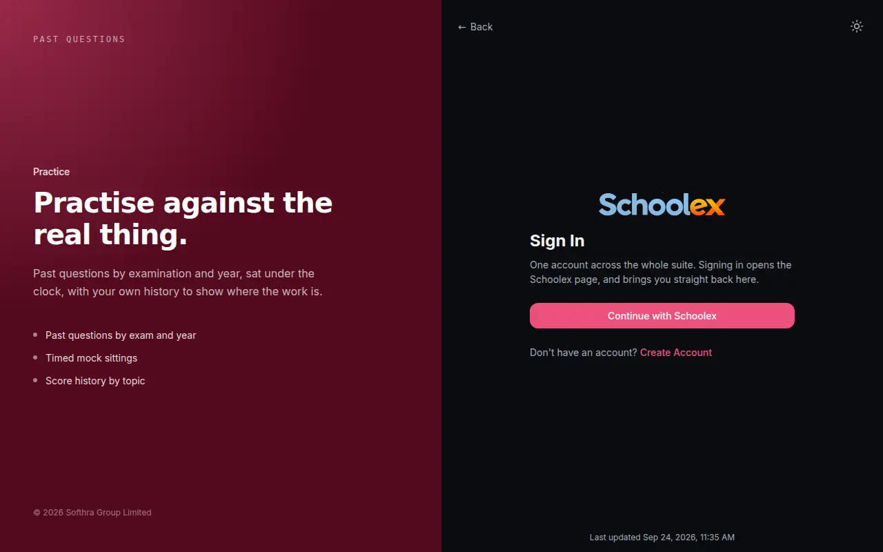 The sign-in page